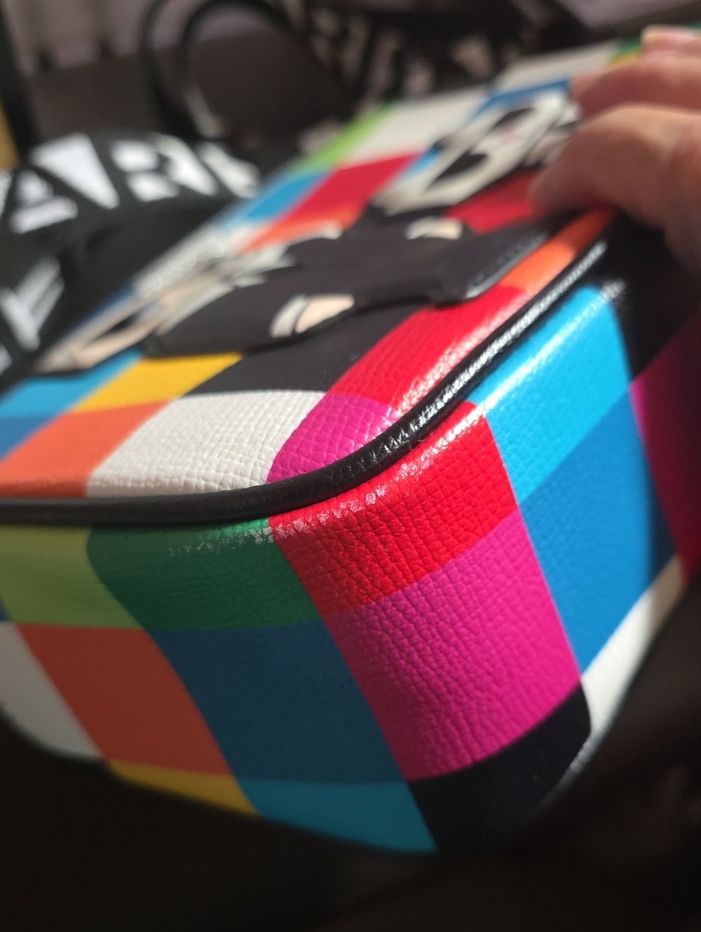 Karl Lagerfeld Multicolor Checkered Camera Crossbody Euc - Picture 5 of 13